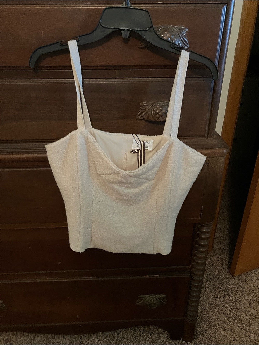 Gianni Bini Cream Textured Cami Crop Top